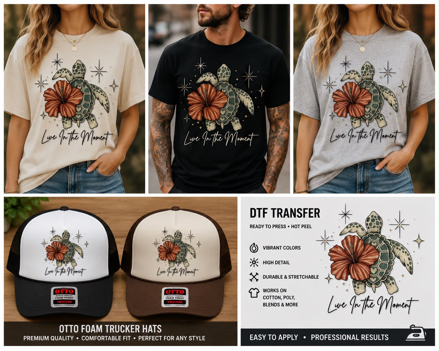 Live In The Moment DTF Transfer