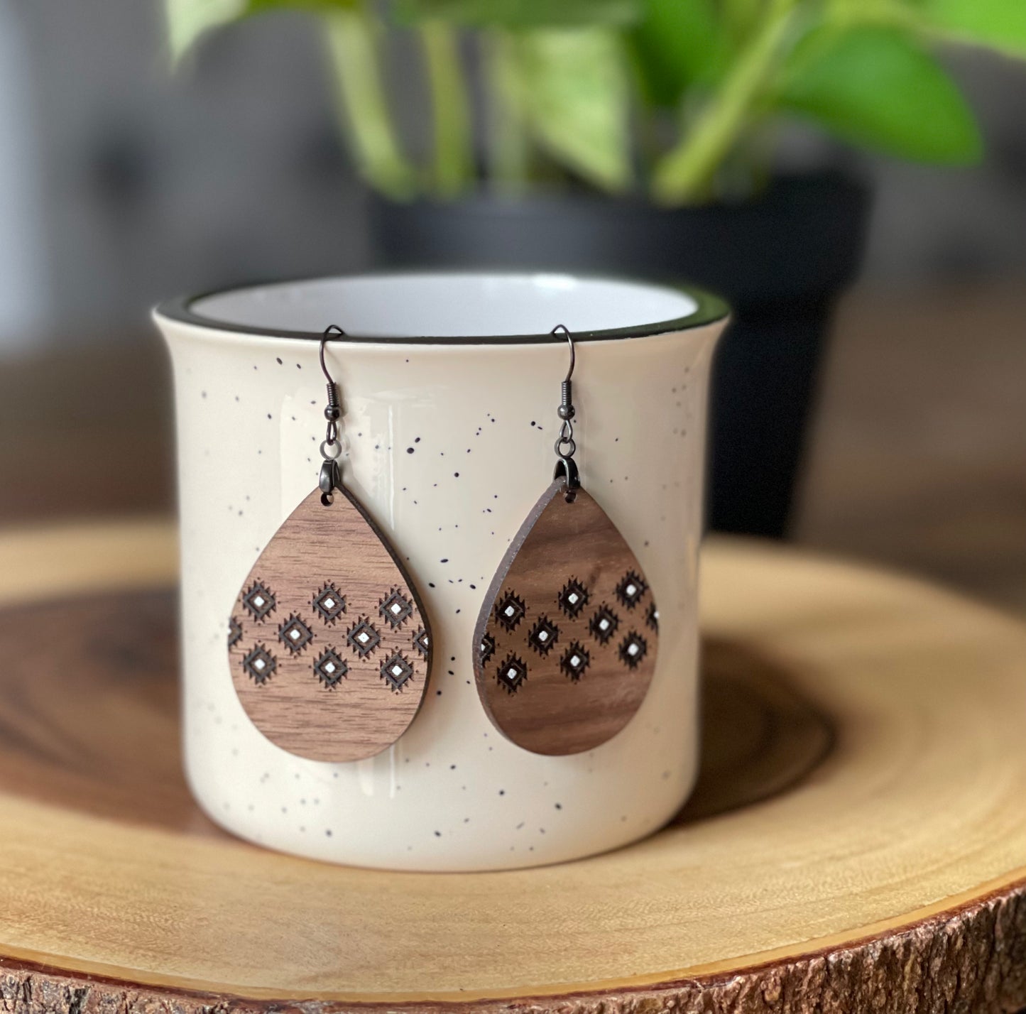 Black and White Tribal Teardrop