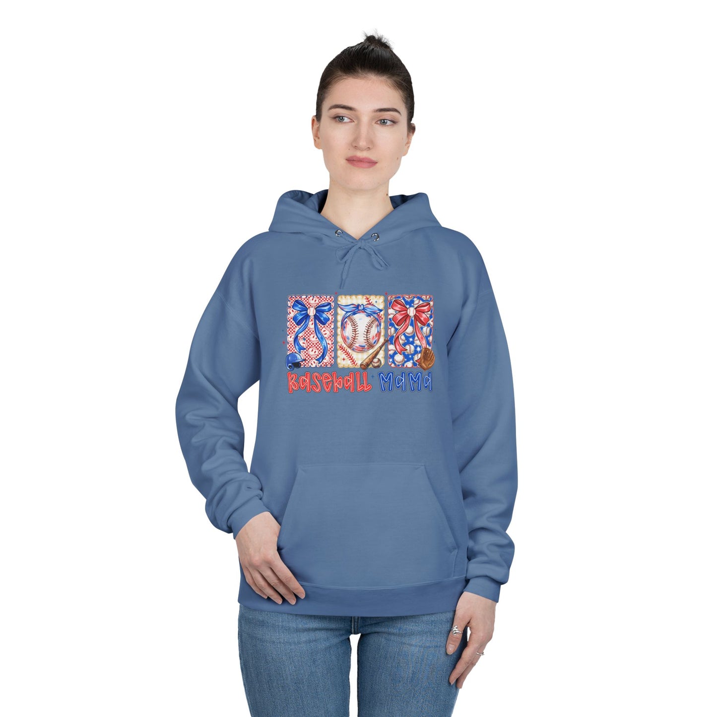 White Hoodie with Patriotic 'Natural Woman' Retro Art Print