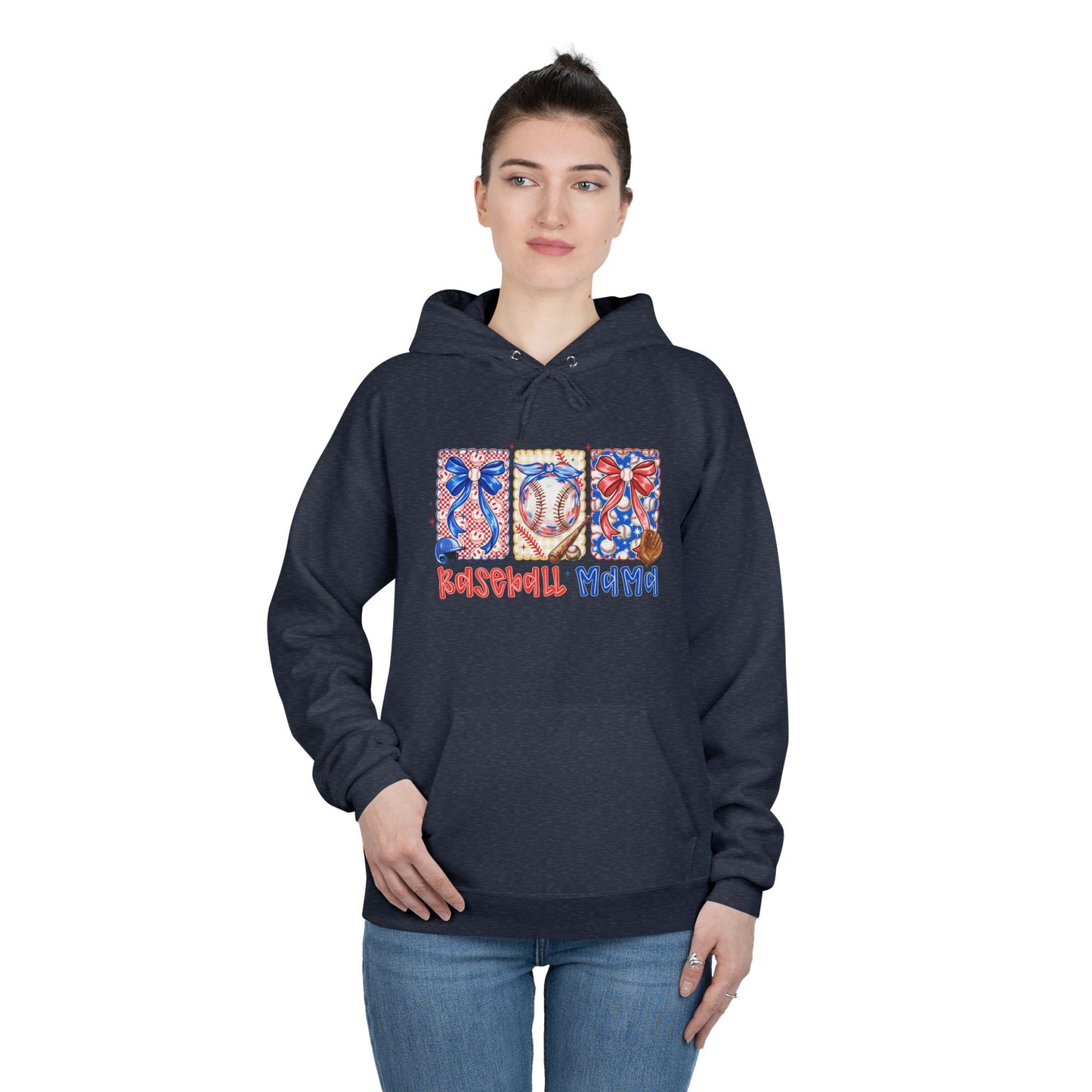 White Hoodie with Patriotic 'Natural Woman' Retro Art Print
