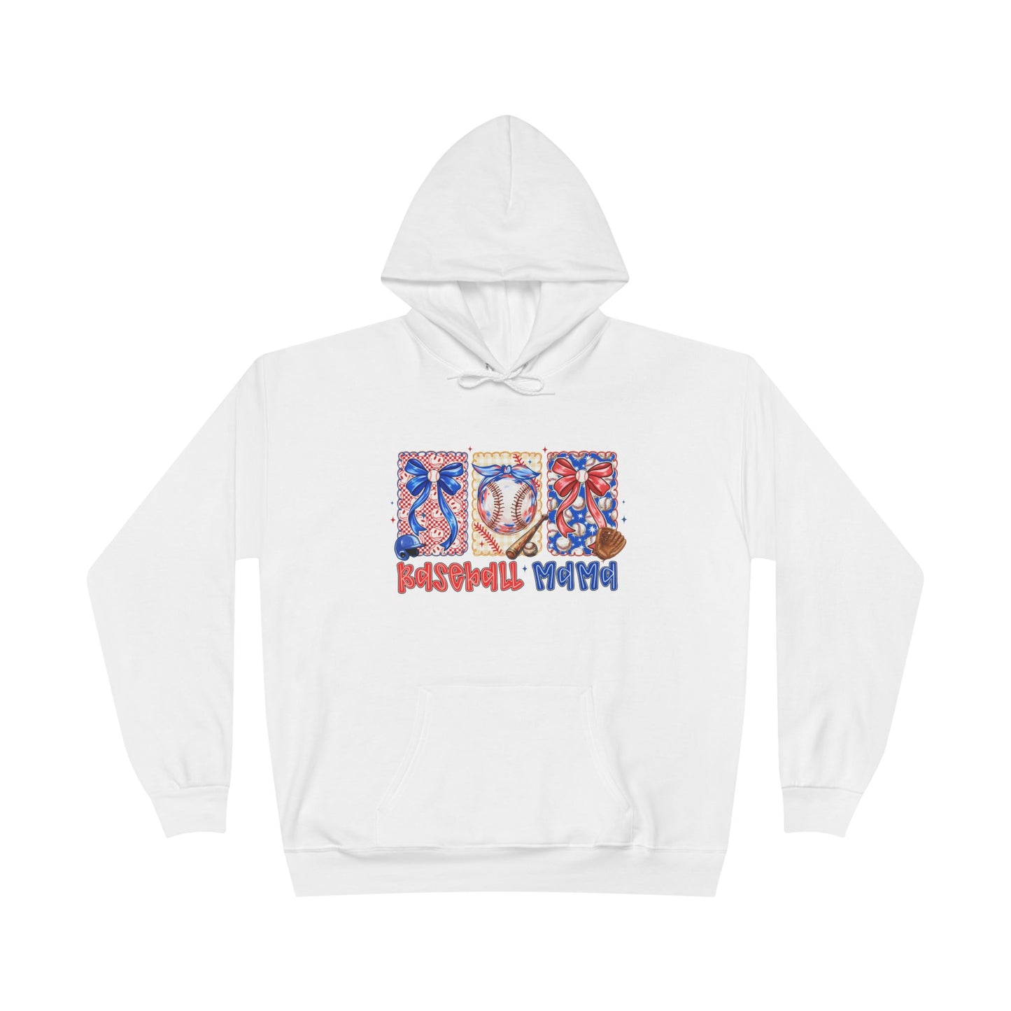 White Hoodie with Patriotic 'Natural Woman' Retro Art Print