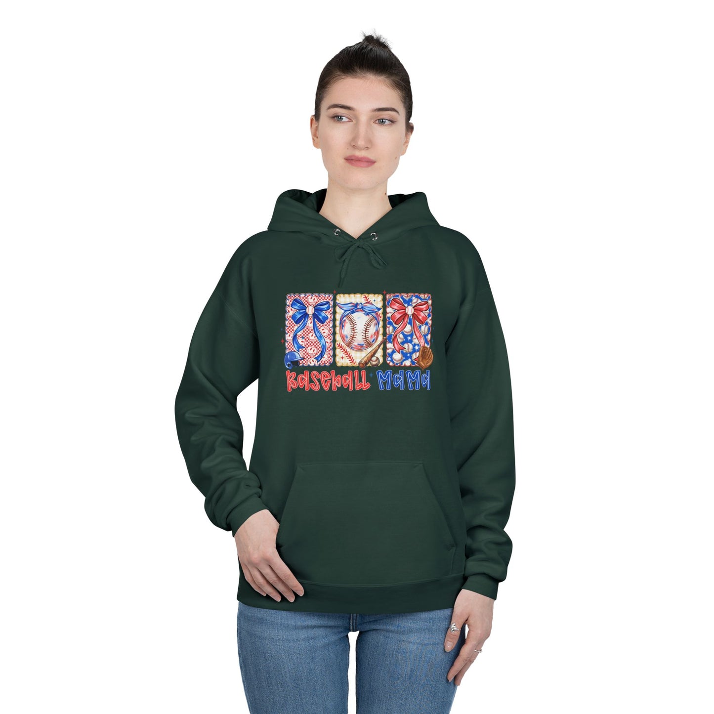 White Hoodie with Patriotic 'Natural Woman' Retro Art Print