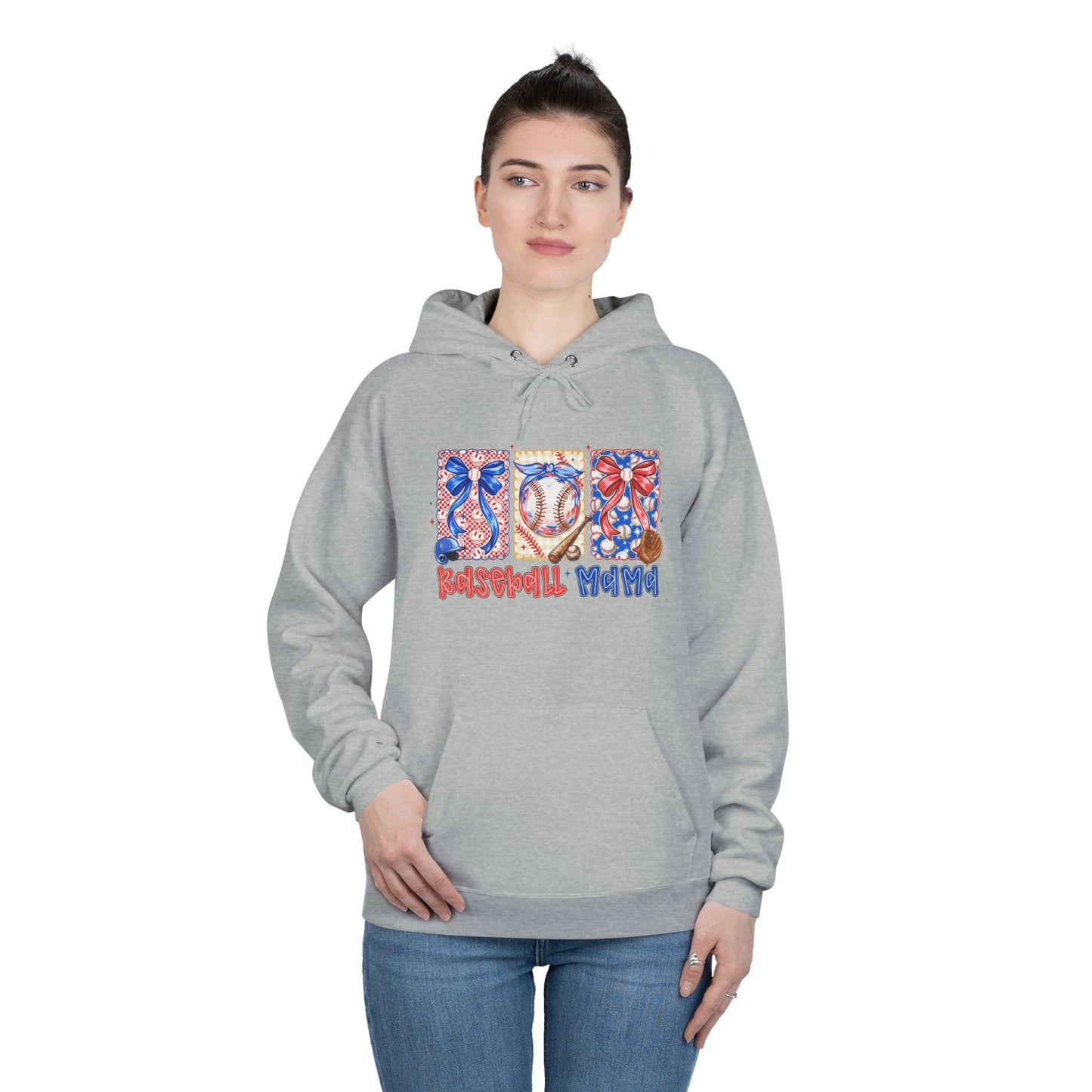 White Hoodie with Patriotic 'Natural Woman' Retro Art Print