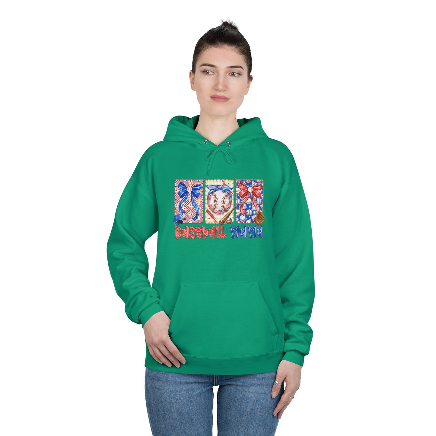White Hoodie with Patriotic 'Natural Woman' Retro Art Print
