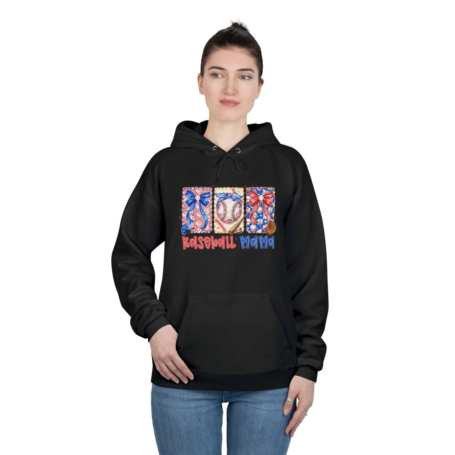White Hoodie with Patriotic 'Natural Woman' Retro Art Print