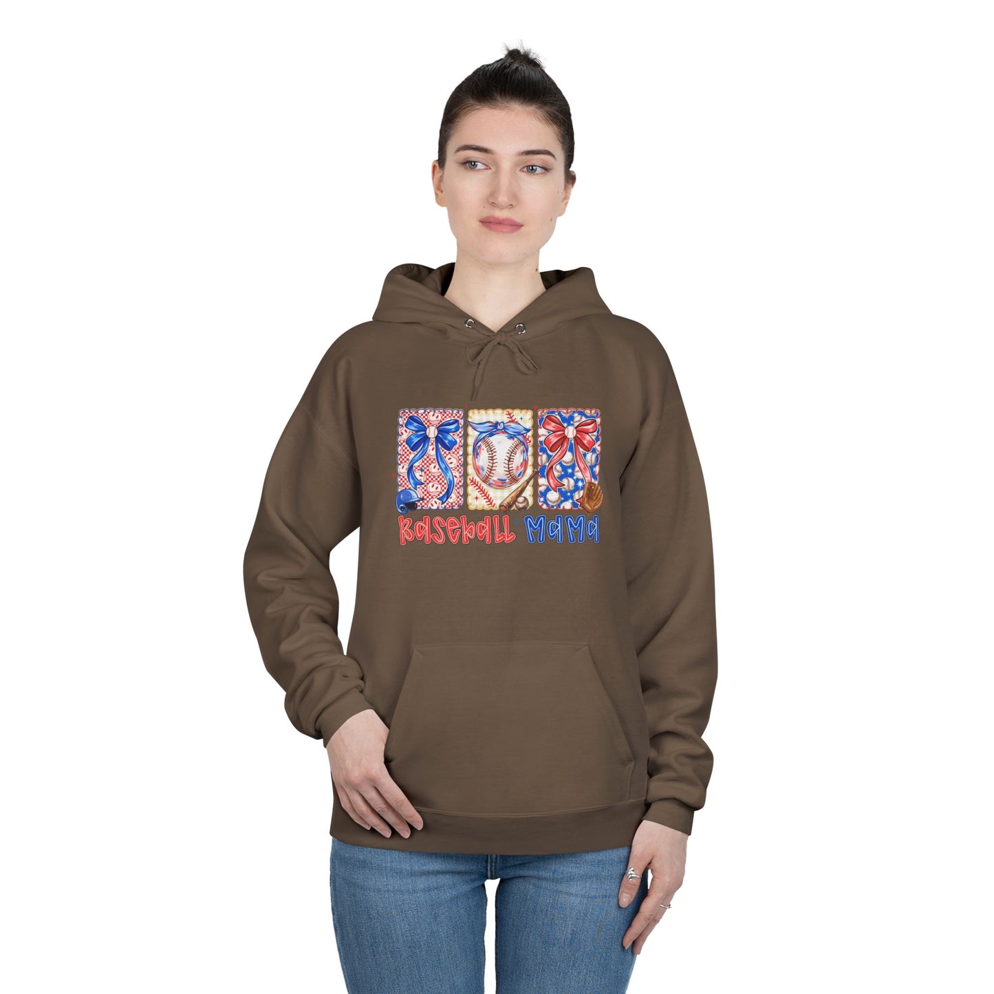 White Hoodie with Patriotic 'Natural Woman' Retro Art Print
