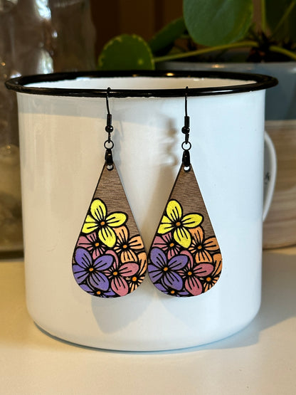 Pretty Pink Flowers Earrings