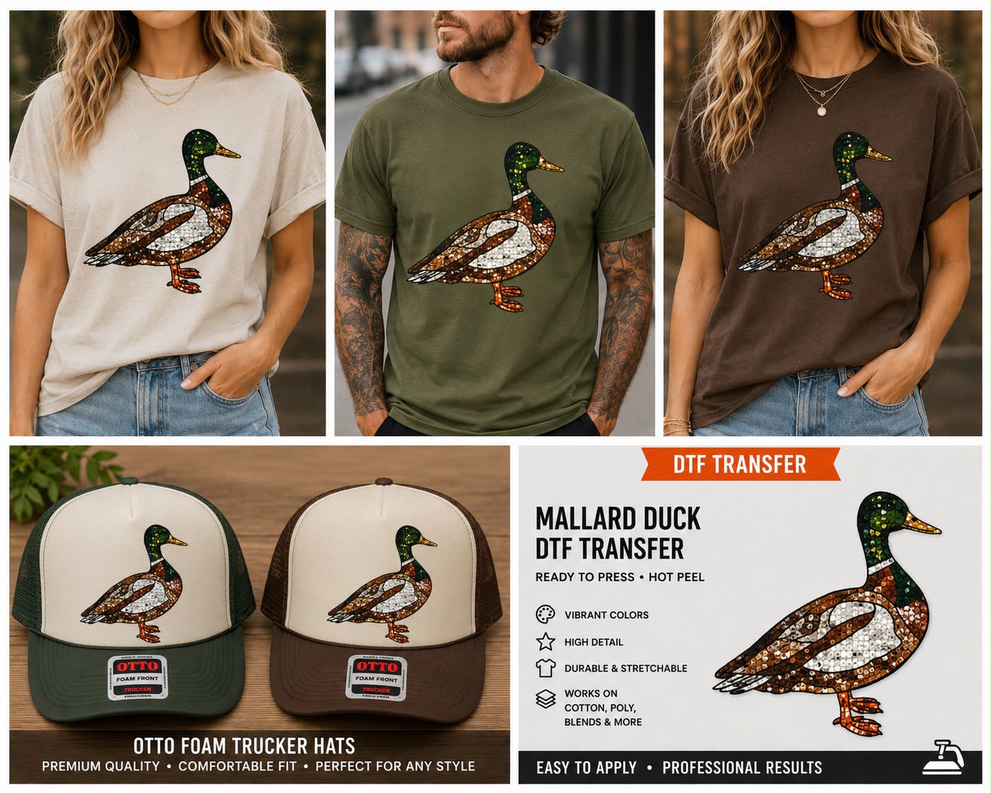 Mallard Duck DTF Transfer
